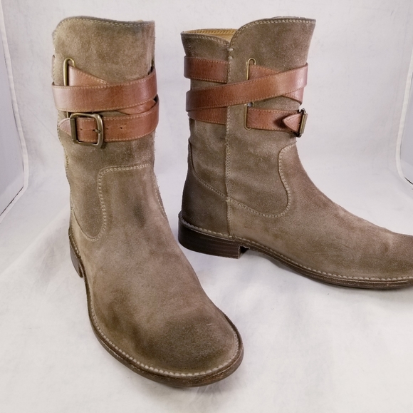 FRYE 77735 SHIRLEY STRAP BROWN SUEDE WOMEN BOOTS SIZE 9.5 B - Picture 7 of 9